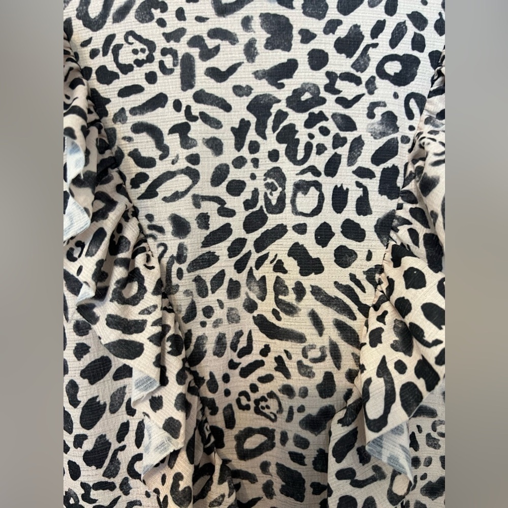 Small Zara Faded Leopard Ruffle Midi Dress - Picture 11 of 13